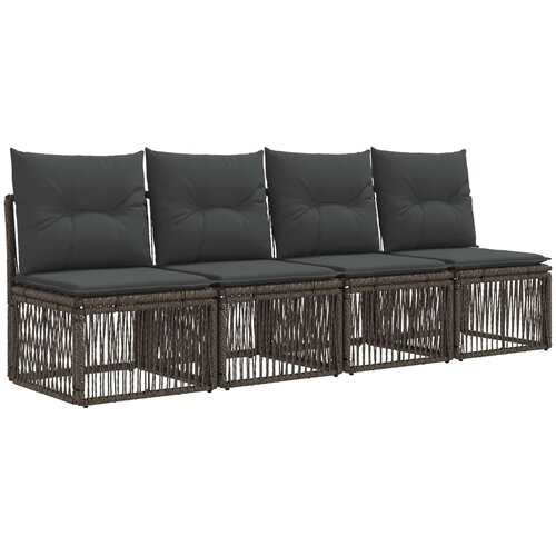 vidaXL 4-sjedala sofa 4 kom. 4-Broj sjedala Siva poliratan - Siva Kauč za 4 osobe Cijene