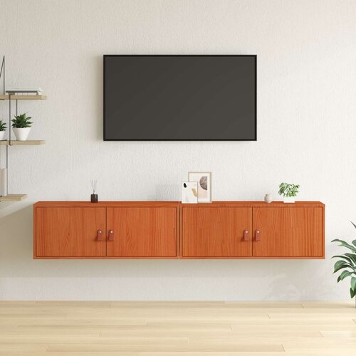  Ormar za Zid s policom Zidne 2 pcs Vosak smeđa 80 x 30 x 30 cm Cijene