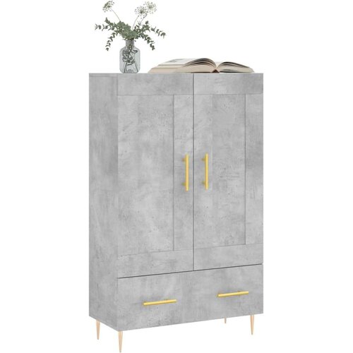 VidaXL Visoka komoda boja betona 69 5 x 31 x 115 cm konstruirano drvo Slike