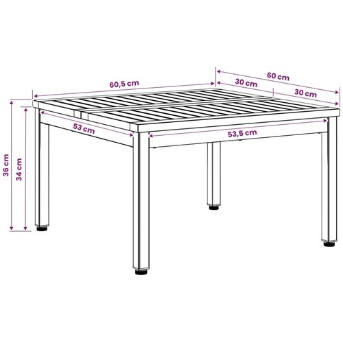  Stolić za kavu Prirodna i bijela 60 x 60 5 x 36 cm - 60 x 60 5 x 36 cm Prirodna i bijela Slike