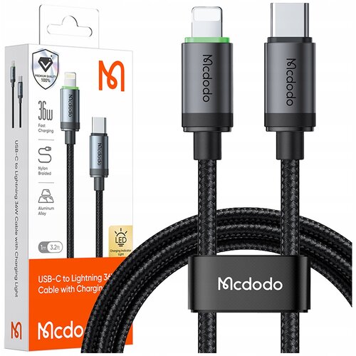 McDodo POLNILNI KABEL USB-C LIGHTNING FAST CHARGING ZA IPHONE 3M LED, (5000310986) Cene