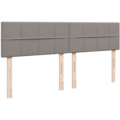 VidaXL Krevet s oprugama i madracem smeđesivi 200x200 cm od tkanine Slike