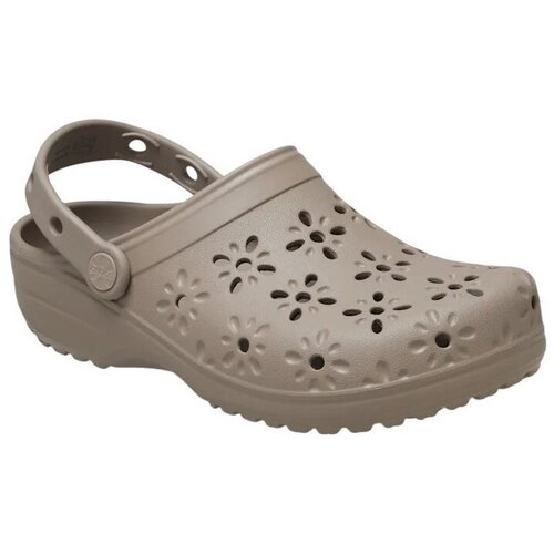 Crocs Classic Floral Cut Out Clog Bež Cijene