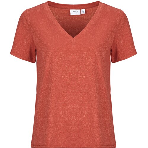 Vila VILUXI GLITTER V-NECK Ružičasta Cijene