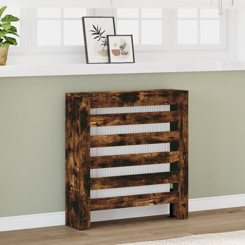 vidaXL Pokrov za radiator dimljen hrast 78x20x82 cm inženirski les Cene