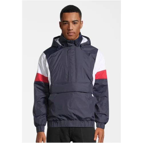 Urban Classics 3-tone tug of war jacket dark blue/white/fiery red