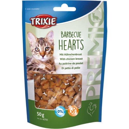 Trixie poslastica za mačke chicken barbecue hearts 50g Slike