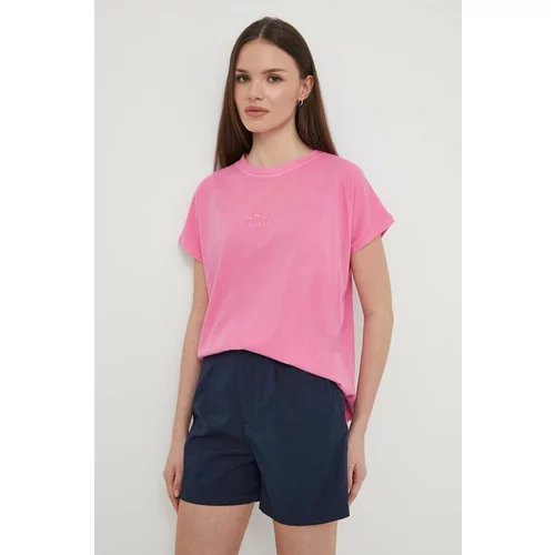 North Sails Bombažna kratka majica ženska, roza barva, 093372