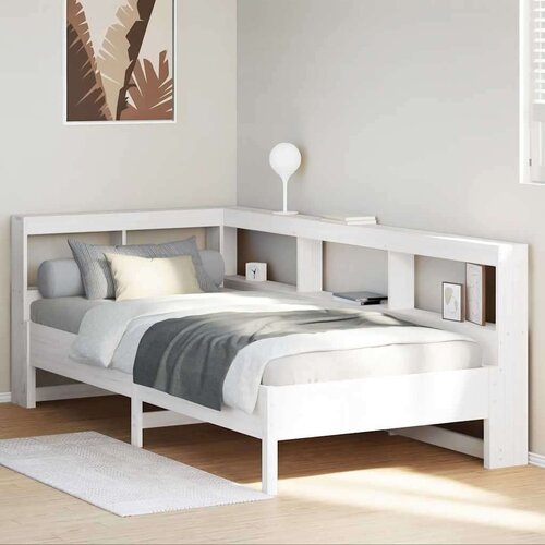  Krevet s regalom za knjige bez madraca bijeli 90x190cm borovina Cene