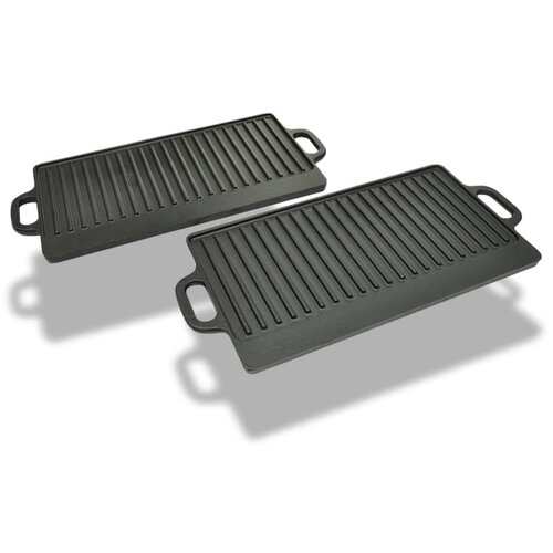 vidaXL Grill Tava s Dva Lica 2 kom Lijevano Željezo 38x23 cm Cijene