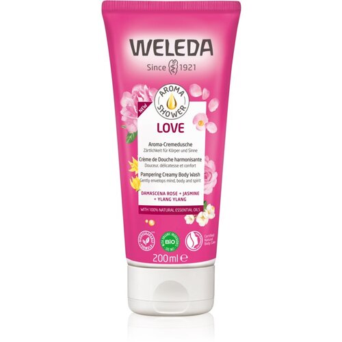 Weleda aroma shower love sprostitvena krema za prhanje za zaščito pred suho kožo 200 ml za ženske Cene