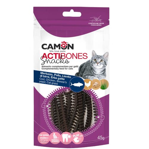 Camon ActiBones Snacks posladek za mačke, polenovka in pi&scaron;čanec - 45 g Cene