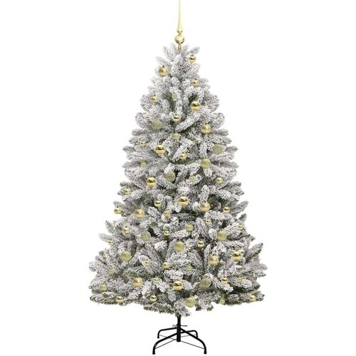 VidaXL Umjetno božićno drvce Zelena i bijela 180 cm PVC i metal Slike