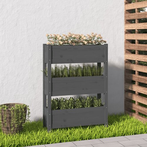 VidaXL Sadilica siva 77x25x104,5 cm od masivne borovine Slike