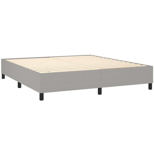  Box spring s madracem LED svjetlosivi 180x200 cm tkanina Slike