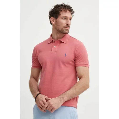 Polo Ralph Lauren Pamučna polo majica boja: ružičasta, bez uzorka, 710536856