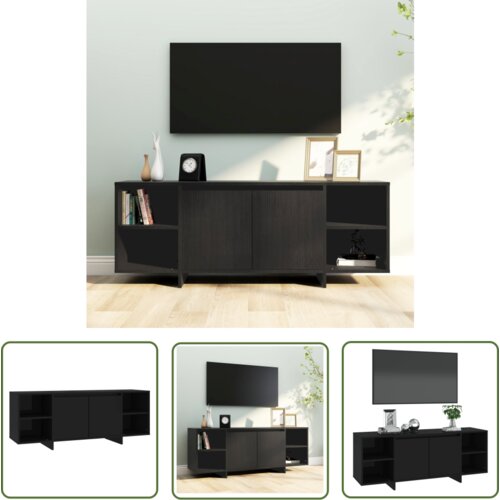 The Living Store TV omarica črna 130x35x50 cm iverna plo&amp;scaron;ča - TV Omarica, (21738384) Slike