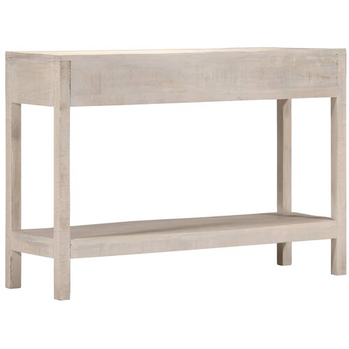  Konzolni stol bijeli 110 x 35 x 75 cm od masivnog drva manga Slike