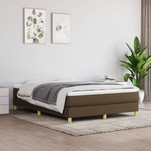 vidaXL Okvir za krevet s oprugama tamnosmeđi 140x200 cm od tkanine