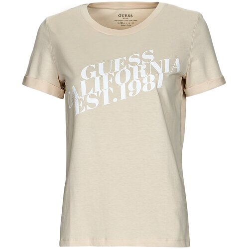 Guess Majice s kratkimi rokavi SS CN AURELIA TEE Bež Cene