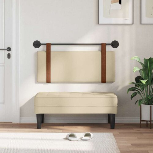  Držeće uzglavlje Zidne Krema 110 x 55 x 5 cm Antikni PU - Krema 100 cm bez LED Slike
