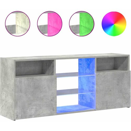 Maison Chic TV omarica - TV stojalo - Televizijska omarica z LED lučkami betonsko siva 120x30x50 cm, (21702408) Cene