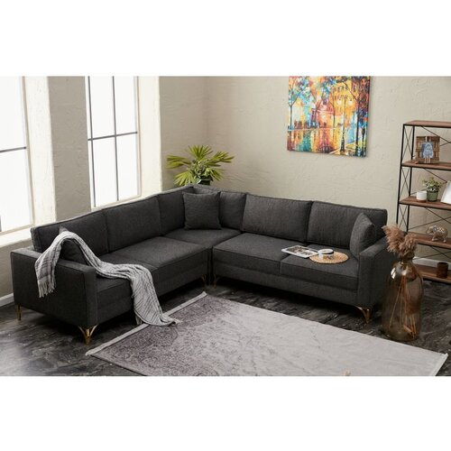 Atelier Del Sofa Berlin - Anthracite, Gold AnthraciteGold Corner Sofa Slike
