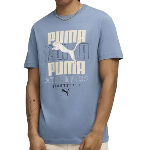 Puma Mu&amp;scaron;ka majica Graphic Stacked TEE, Plava Slike