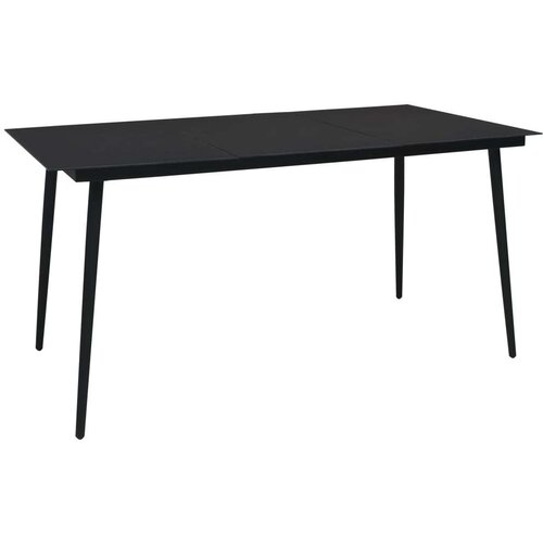  Vrtna jedilna miza črna 190x90x74 cm jeklo in steklo, (20665773) Slike