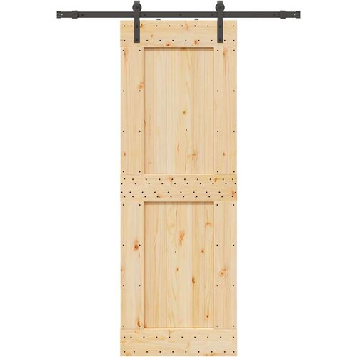 vidaXL Drsna vrata s kompletom vodil 80x210 cm trdna borovina Cene