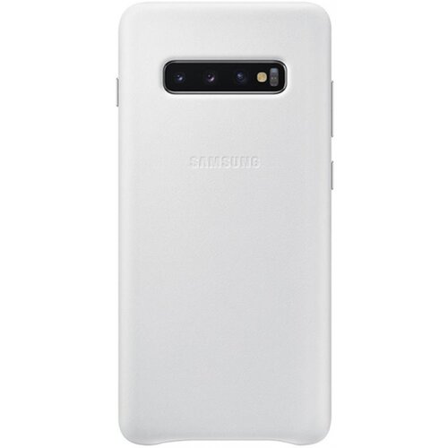 Samsung original usnjen ovitek ef-vg975lwe za galaxy s10 plus g975 - zaščita zadnjega dela - bel Cene
