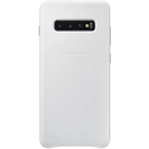Samsung original usnjen ovitek ef-vg975lwe za galaxy s10 plus g975 - zaščita zadnjega dela - bel