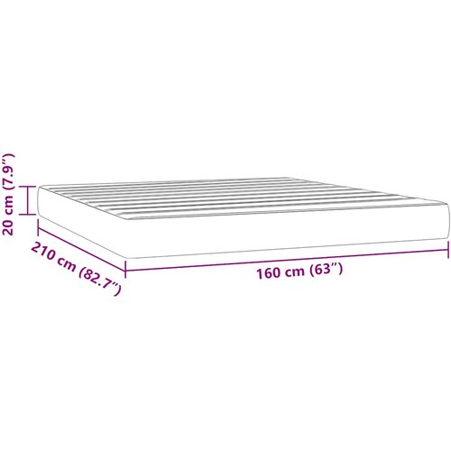  Madrac s džepičastim oprugama srednje tvrdoće rozi 160x210x20 cm bar&amp;scaron;unasti Slike