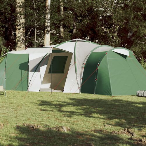 vidaXL Šator za kampiranje za 12 osoba zeleni 840x720x200 cm taft 185T Cijene