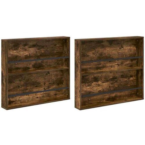  Polica za časopise Zidne 2 pcs Dimljeni hrast 80 x 12 x 70 cm Slike
