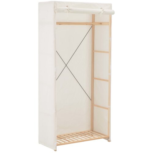 VidaXL Garderobna omara iz blaga bela 79x40x170 cm Slike