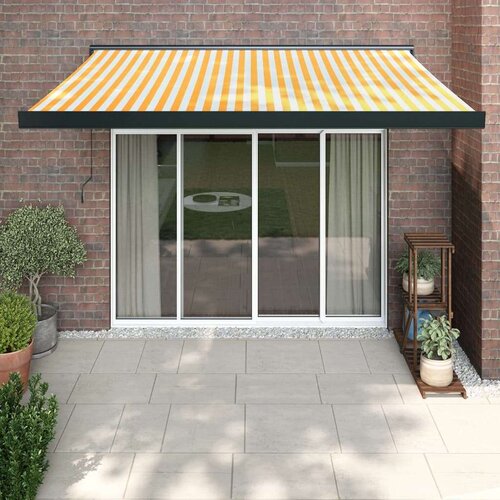  Tenda na uvlačenje žuto-bijela 3 5 x 2 5 m tkanina i aluminij Cijene