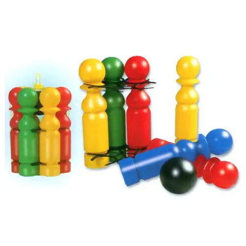 Mađarski proizvođač Veliki 6-delni komplet za kegljanje - D-Toys Slike