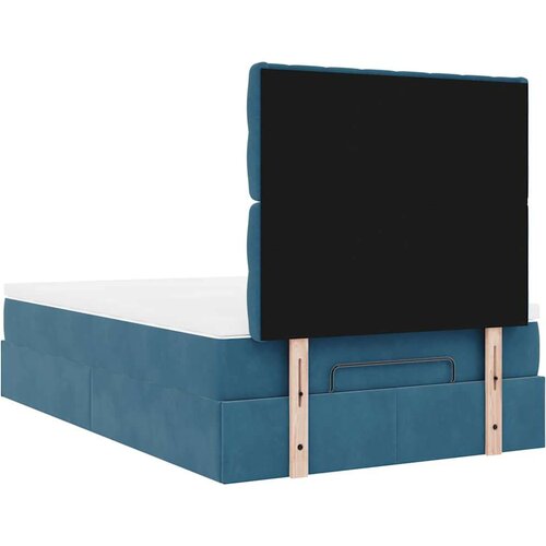 VidaXL okvir za krevet s madracima tamnoplavi 120x190 cm bar&amp;scaron;unasti Slike
