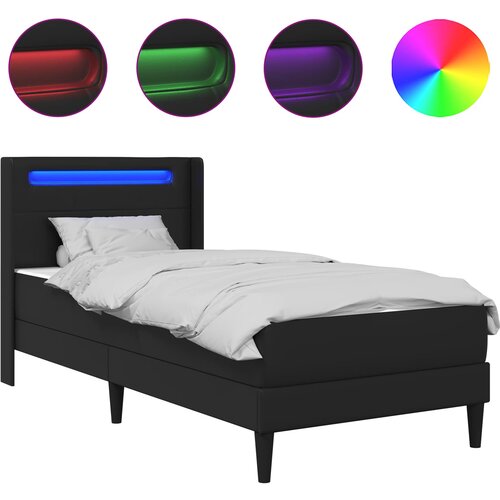 Okvir kreveta s madracem Crna 100 x 200 cm Umjetna koža Slike