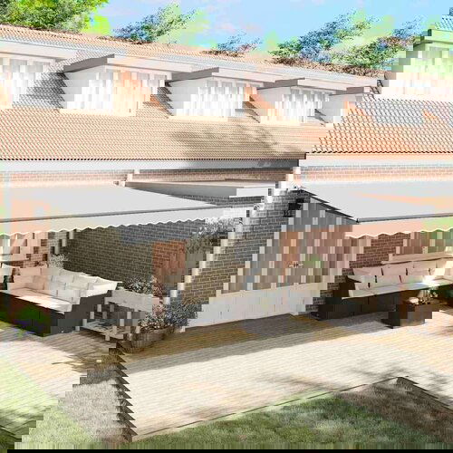 Nadstre&amp;scaron;nica Ručna Antracit 6 &amp;times; 3 5 m Metal Slike