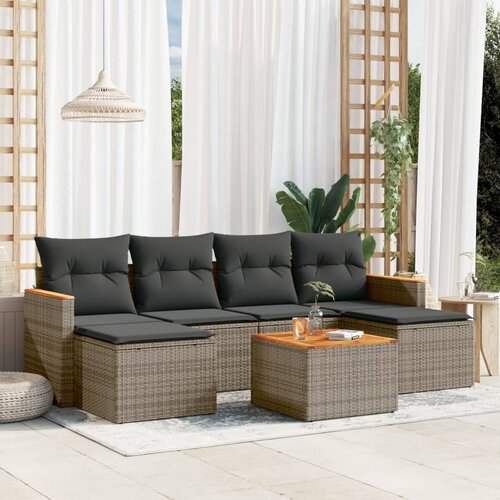 VidaXL 7-dijelni set vrtnih sofa sivi od poliratana Slike