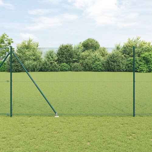VidaXL zavarena žičana ograda s 13 &amp;scaron;iljastih postova Zelena 1.5x50 m Čelik Slike