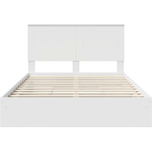  Krevet s od storage Bijelo 140 x 200 cm Konstruirano drvo Slike