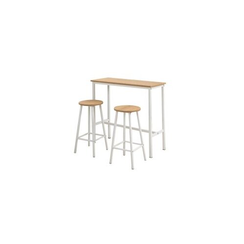 Hanah home mola set 100 - karina white white bar table &amp;amp; stool set (3 pieces) Slike