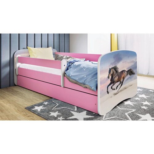MID.YOU Dječji krevet Dreamy trkaći konj 160x80 sa madracem s ladicom Rozičasta Cijene
