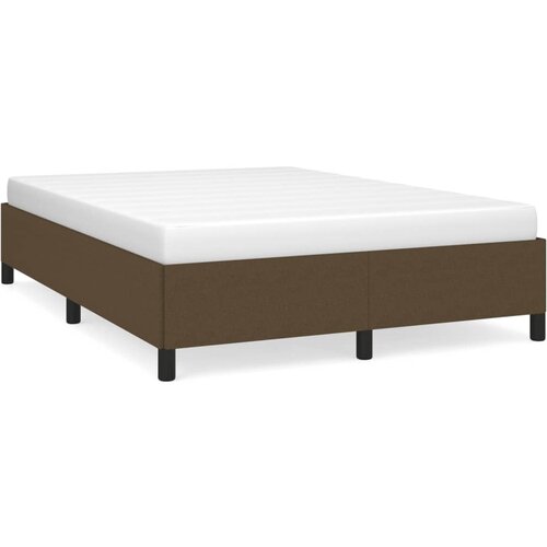 Maison Chic Posteljni okvir - Dvoposteljna postelja - Zakonska postelja brez vzmetnice temno rjav 140x190 cm blago-J12800, (21761731) Slike