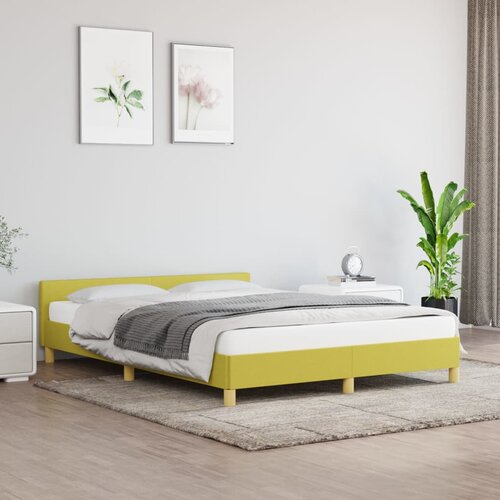 vidaXL Posteljni okvir z vzglavjem zelen 140x200 cm blago Cene
