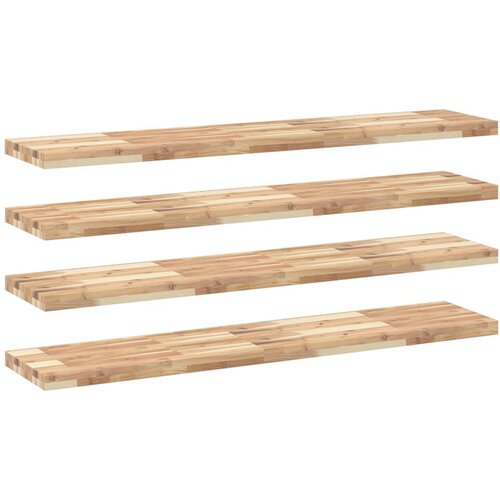 vidaXL Plutajuće police 4 kom 140x30x4 cm Neobrađeno puno drvo akacije - Prirodna 140 x 30 x 4 cm 4 1 Cene