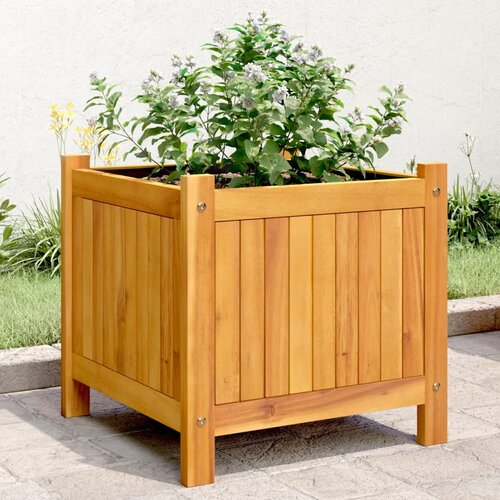 VidaXL Vrtna sadilica s oblogom 42x42x40 cm od masivnog drva bagrema Slike